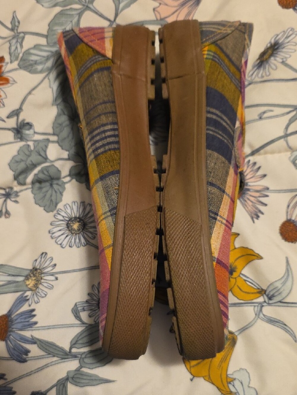 Esprit Multicolor Plaid Mary Jane Flats - Pink Green Yellow Orange - Picture 2 of 3